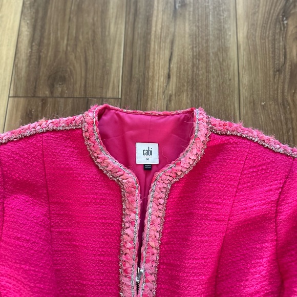 Cabi womens tweed ballroom cropped collarless blazer size medium - Picture 4 of 5